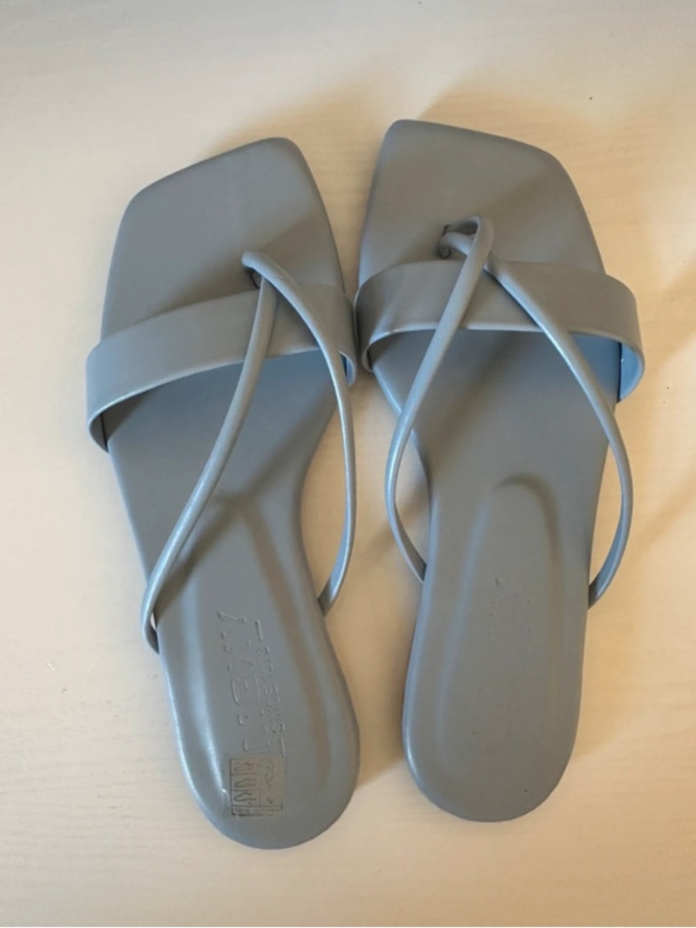 SHEIN Light Gray Square-Toe Strappy Slide Sandals